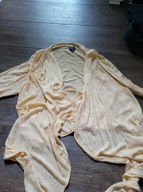 Eileen Fisher Pale Yellow Lightweight Open Cardigan